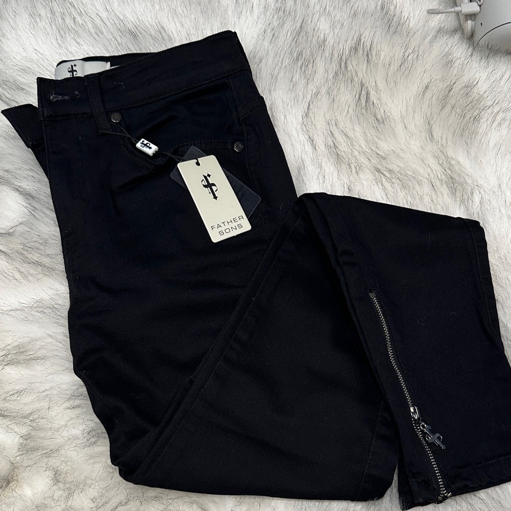 NWT Father Sons Black Skinny Jeans with Zipper Detail